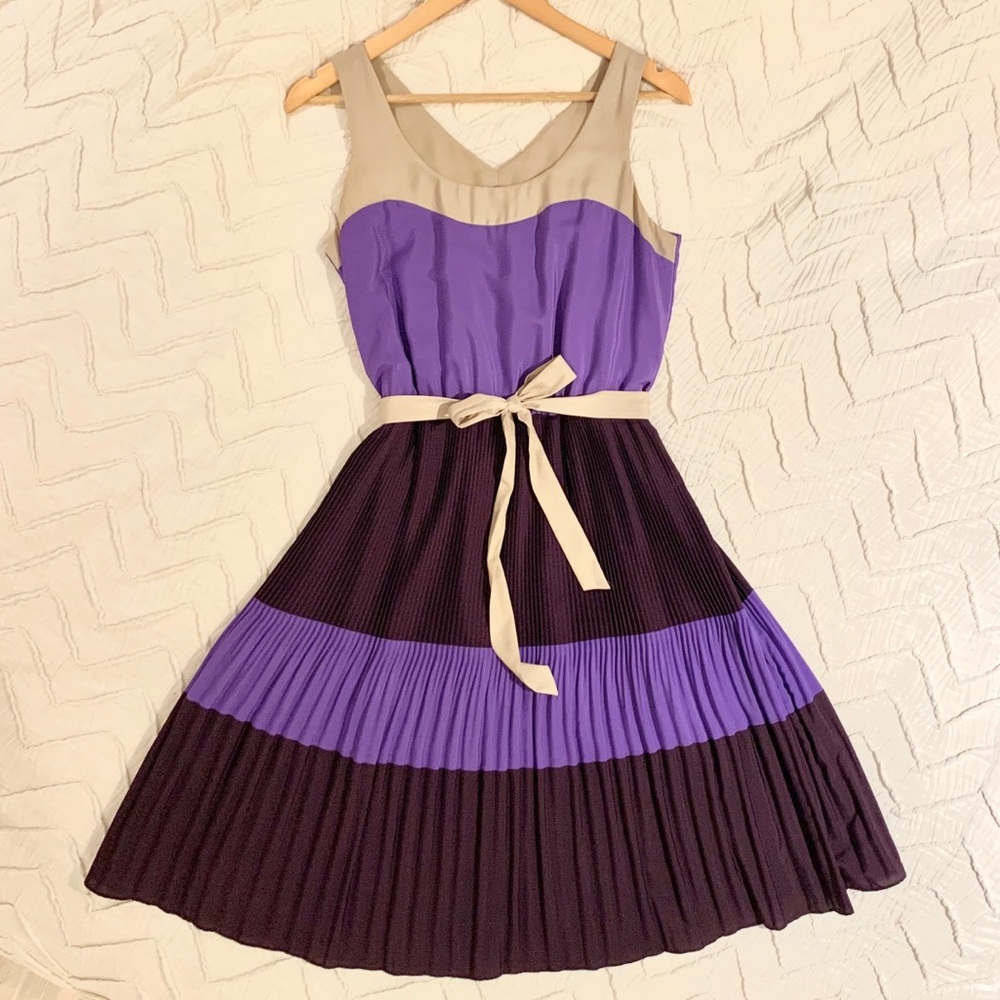 The Limited Purple pleated dress